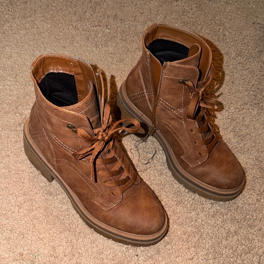 Naturalizer Brown Combat & Moto Boots